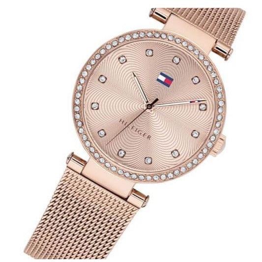  Shop Authentic Tommy Hilfiger Lynn Quartz Rose Gold Dial Rose Gold Mesh Bracelet Watch For Women - 1781865 - Luxxuri