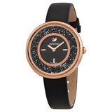  Shop Authentic Swarovski Crystalline Pure Black Dial Black Leather Strap Watch for Women - 5275043 - Luxxuri