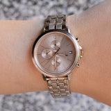 Shop Authentic Tommy Hilfiger Madison Chronograph Quartz Rose Gold Dial Rose Gold Steel Strap Watch For Women - 1782190 - Luxxuri