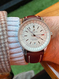  Shop Authentic Breitling Navitimer 1 Automatic 41mm White Dial Brown Leather Strap Mens Watch - A17326211G1P1 - Luxxuri