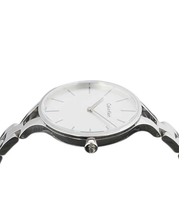  Shop Authentic Calvin Klein Graphic White Dial Silver Steel Strap Watch for Women - K7E23146 - Luxxuri