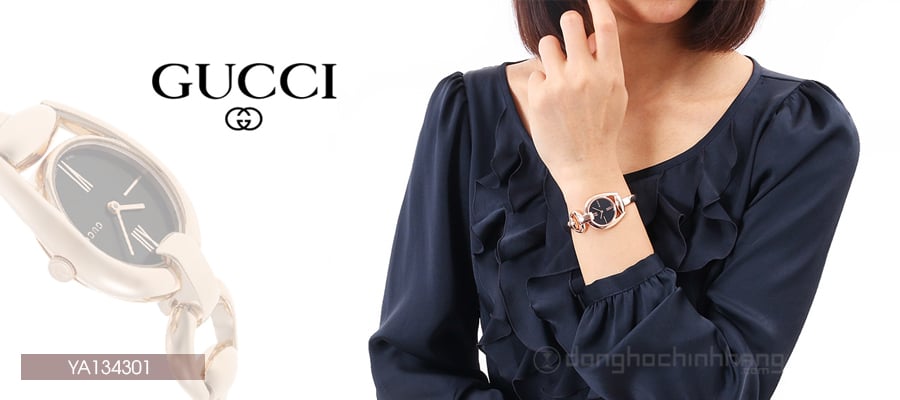  Shop Authentic Gucci Horsebit Collection Black Dial Rose Gold Steel Strap Watch For Women - YA139507 - Luxxuri