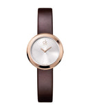  Shop Authentic Calvin Klein Firm White Dial Brown Leather Strap Watch for Women - K3N236G6 - Luxxuri