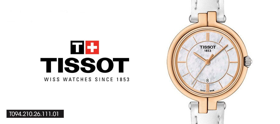  Shop Authentic Tissot T Lady Flamingo Mother of Pearl White Dial White Leather Strap Watch For Women - T094.210.26.111.01 - Luxxuri