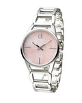  Shop Authentic Calvin Klein Stately Pink Mother of Pearl Dial Silver Steel Strap Watch for Women - K3G2312E - Luxxuri