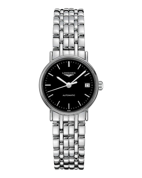  Shop Authentic Longines Presence 25.5mm Automatic Black Dial Silver Steel Strap Watch for Women - L4.321.4.52.6 - Luxxuri