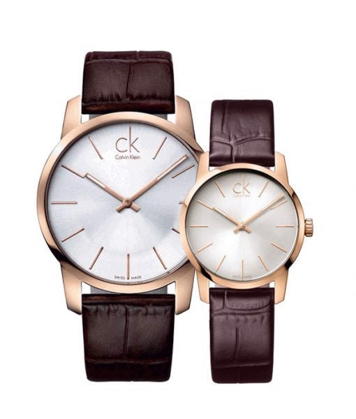  Shop Authentic Calvin Klein City Silver Dial Brown Leather Strap Watch For Men - K2G21629 - Luxxuri