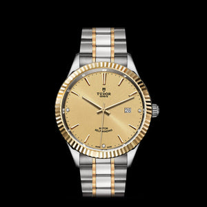  Shop Authentic Tudor Style Automatic Diamonds Gold Dial Two Tone Steel Strap Watch for Men - M12713-0007 - Luxxuri