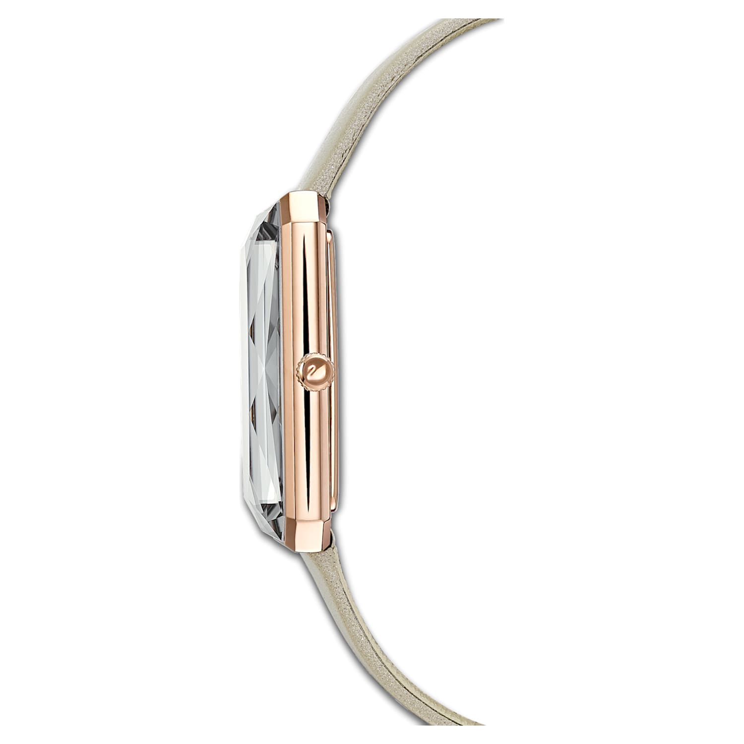  Shop Authentic Swarovski Uptown Crystal Grey Dial Grey Leather Strap Watch for Women - 5547716 - Luxxuri