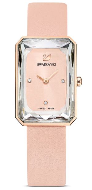 Shop Authentic Swarovski Uptown Pink Dial Pink Leather Strap Watch for Women - 5547719 - Luxxuri