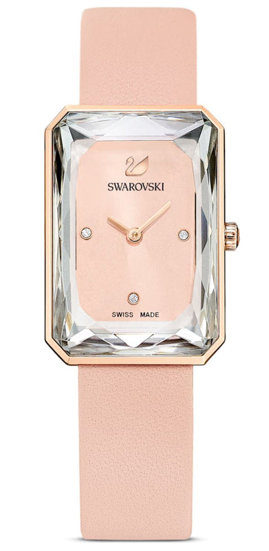  Shop Authentic Swarovski Uptown Pink Dial Pink Leather Strap Watch for Women - 5547719 - Luxxuri