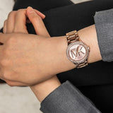  Shop Authentic Michael Kors Camille Three Hand Rose Gold Dial Rose Gold Steel Strap Watch For Women - MK7197 - Luxxuri