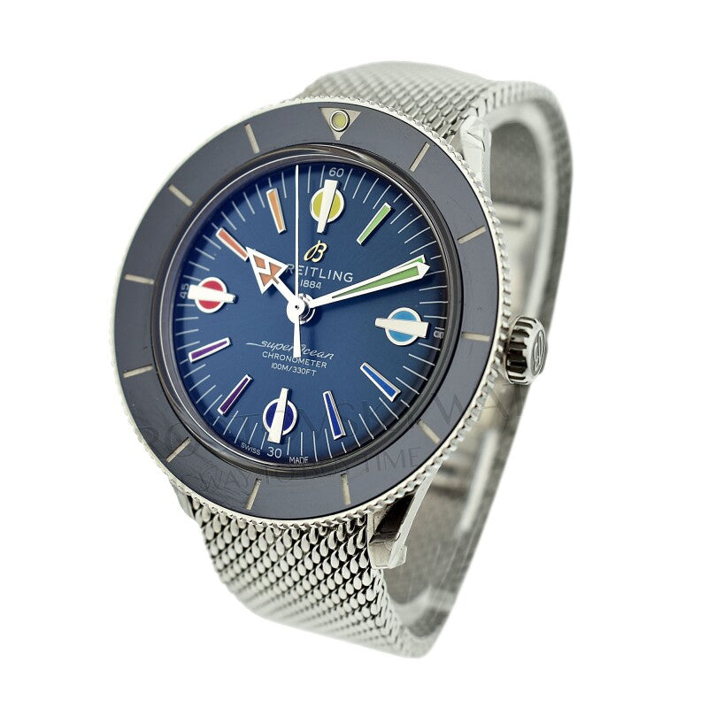  Shop Authentic Breitling Superocean Heritage '57 Special Edition II Blue Dial Silver Mesh Bracelet Watch for Men - A103702A1C1A1 - Luxxuri
