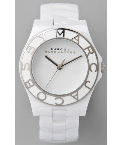  Shop Authentic Marc Jacobs Marc White Dial White Ceramic Strap Watch for Women - MBM9500 - Luxxuri