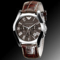  Shop Authentic Emporio Armani Valente Chronograph Brown Dial Brown Leather Strap Watch For Men - AR0671 - Luxxuri
