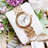  Shop Authentic Versace V-Flare Quartz Silver Dial Gold Steel Strap Watch for Women - VEBN00718 - Luxxuri