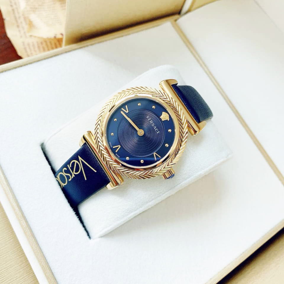  Shop Authentic Versace Greca Blue Dial Blue Leather Strap Watch for Women - VERE00218 - Luxxuri