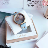  Shop Authentic Versace V-Twist Blue Dial Blue Leather Strap Watch for Women - VELS00319 - Luxxuri