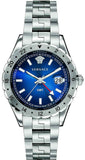  Shop Authentic Versace Hellenyium GMT Blue Dial Silver Steel Strap Watch for Men - V11010015 - Luxxuri