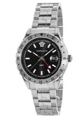 Shop Authentic Versace Hellenyium GMT Black Dial Silver Steel Strap Watch for Men - V11020015 - Luxxuri