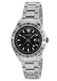  Shop Authentic Versace Hellenyium GMT Black Dial Silver Steel Strap Watch for Men - V11020015 - Luxxuri