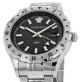  Shop Authentic Versace Hellenyium GMT Black Dial Silver Steel Strap Watch for Men - V11020015 - Luxxuri