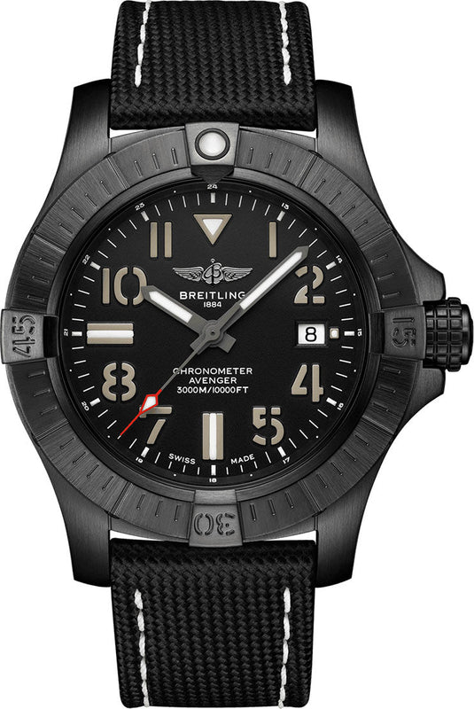  Shop Authentic Breitling Avenger Automatic 45 Seawolf Night Mission Black Dial Black Nylon Strap Watch for Men - V17319101B1X1 - Luxxuri