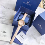  Shop Authentic Swarovski Octea Lux Chrono Pink Dial Pink Leather Strap Watch for Women - 5452501 - Luxxuri
