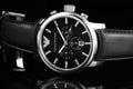  Shop Authentic Emporio Armani Classic Chronograph Black Dial Black Leather Strap Watch For Men - AR0431 - Luxxuri