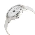  Shop Authentic Swarovski Crystalline Hours Silver Dial White Leather Strap Watch for Women - 5295383 - Luxxuri