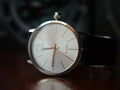 Shop Authentic Calvin Klein Post Minimal Silver Dial Black Leather Strap Watch for Men - K7621192 - Luxxuri