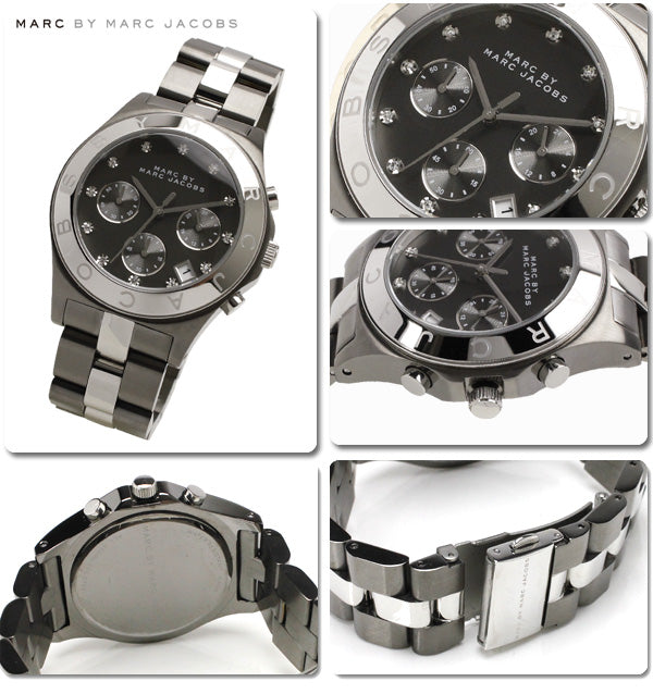  Shop Authentic Marc Jacobs Blade Chronograph Black Dial Two Tone Steel Strap Watch for Women - MBM3179 - Luxxuri