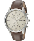  Shop Authentic Fossil Townsman Chronograph White Dial Brown Leather Strap Watch for Men - FS5350 - Luxxuri