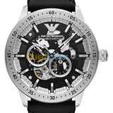  Shop Authentic Emporio Armani Renato Chronograph Automatic Black Dial Black Leather Strap Watch For Men - AR60051 - Luxxuri