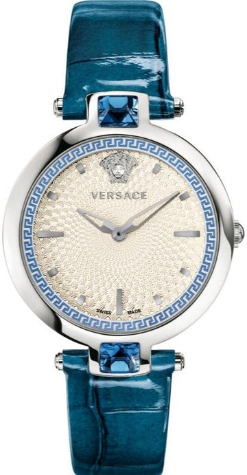  Shop Authentic Versace Olympo Gleam White Dial Green Leather Strap Watch for Women - VAN020016 - Luxxuri