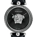 Versace Palazzo Empire Black Dial Black Leather Strap Watch for Women - VCO060017