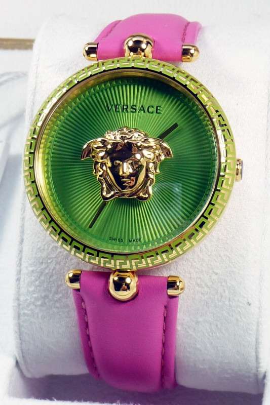  Shop Authentic Versace Palazzo Empire Green Dial Pink Leather Strap Watch for Women - VCO150017 - Luxxuri