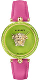  Shop Authentic Versace Palazzo Empire Green Dial Pink Leather Strap Watch for Women - VCO150017 - Luxxuri