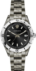  Shop Authentic Versace Hellenyium Quartz Black Dial Grey Steel Strap Watch For Men - VE3A00620 - Luxxuri