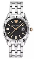  Shop Authentic Versace Greca Time Quartz Black Dial Silver Steel Strap Watch For Men - VE3K00322 - Luxxuri