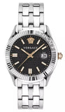  Shop Authentic Versace Greca Time Quartz Black Dial Silver Steel Strap Watch For Men - VE3K00322 - Luxxuri