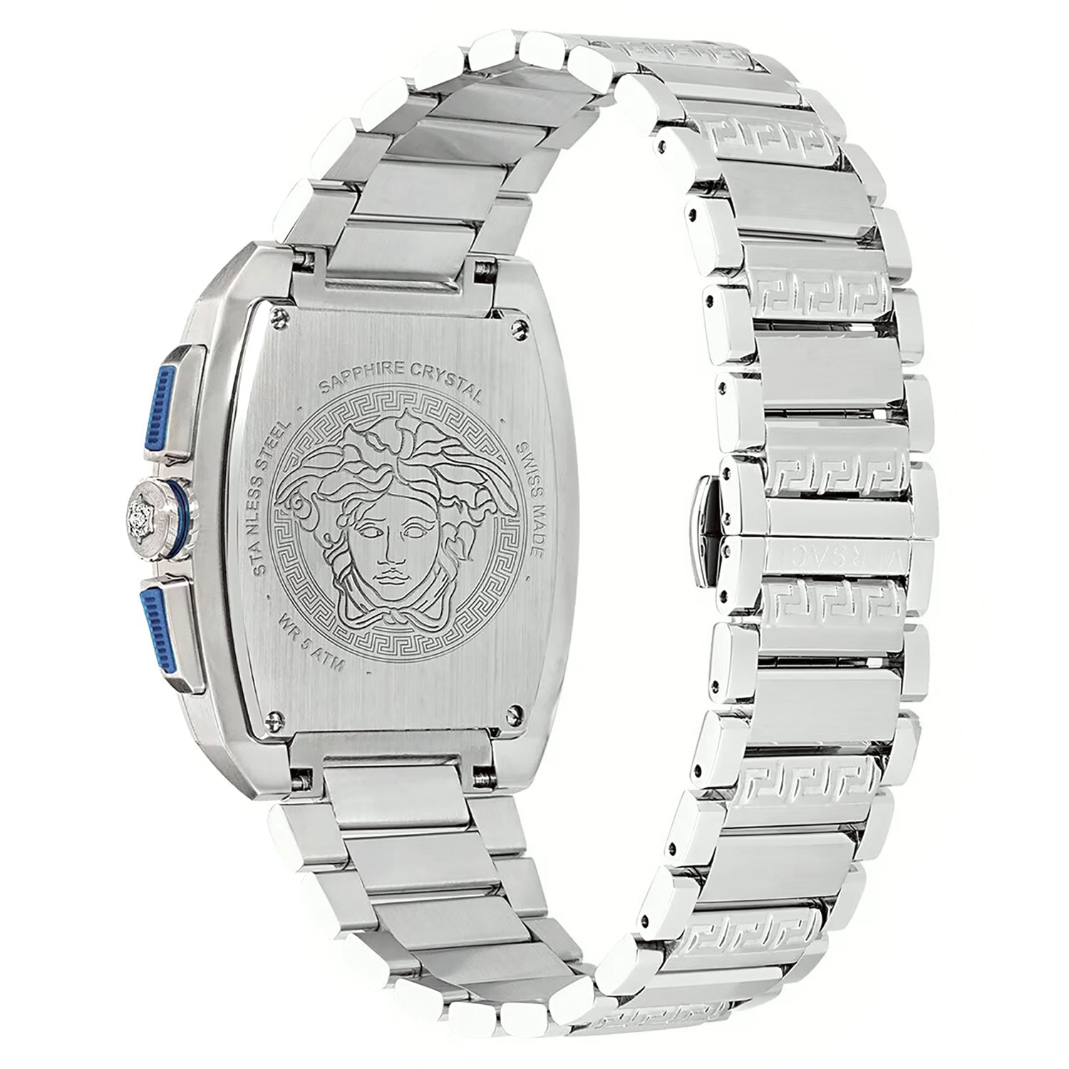 Shop Authentic Versace Dominus Chronograph Blue Dial Silver Steel Strap Watch For Men - VE6H00423 - Luxxuri