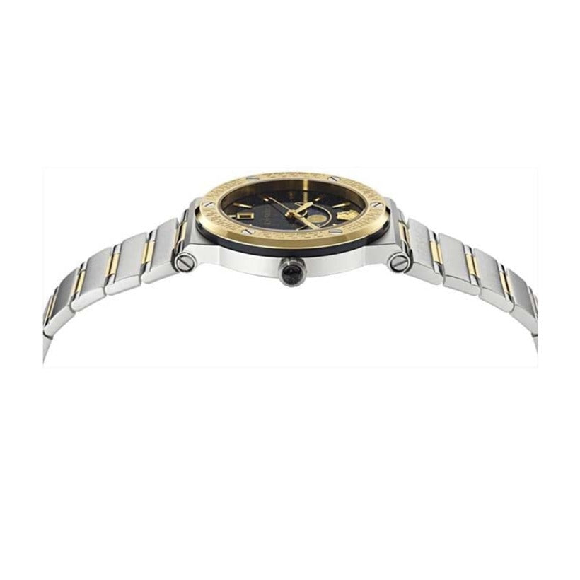  Shop Authentic Versace Greca Logo Moonphase Black Dial Two Tone Steel Strap Watch for Men - VE7G00223 - Luxxuri