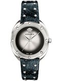  Shop Authentic Versace Shadov Quartz Silver Dial Black Snake Leather Strap Watch for Women - VEBM00118 - Luxxuri