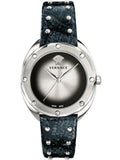  Shop Authentic Versace Shadov Quartz Silver Dial Black Snake Leather Strap Watch for Women - VEBM00118 - Luxxuri