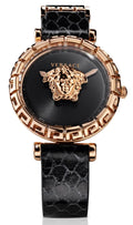 Versace Palazzo Empire Greca Black Dial Black Leather Strap Watch for Women - VEDV00719