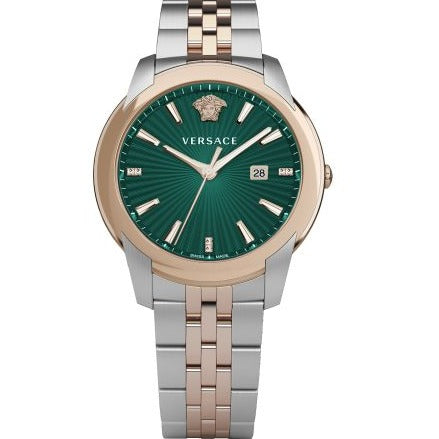  Shop Authentic Versace V-Urban Green Dial Two Tone Steel Strap Watch for Men - VELQ00619 - Luxxuri
