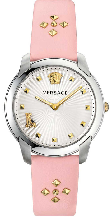  Shop Authentic Versace Audrey Quartz White Dial Pink Leather Strap Watch for Women - VELR00119 - Luxxuri