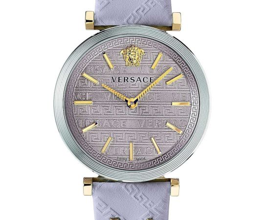  Shop Authentic Versace V-Twist Quartz Purple Dial Purple Leather Strap Watch for Women - VELS00219 - Luxxuri