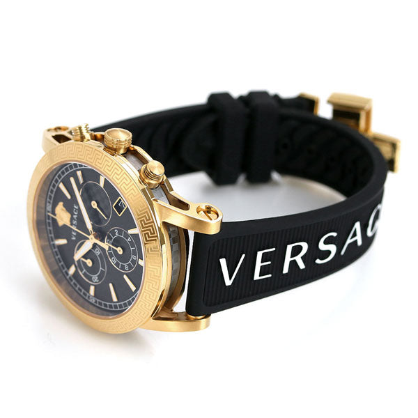  Shop Authentic Versace Sports Tech Chronograph Black Dial Black Rubber Strap Watch for Men - VELT00119 - Luxxuri